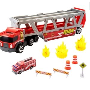 Matchbox Fire Rescue Hauler Playset with 1 Fire-Themed Vehicle